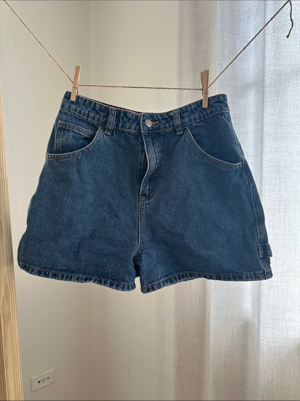 RVCA Dark Blue High-Rise Jean Shorts